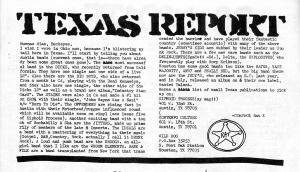 Texas Scene Report, 1981, by Control Rat X, Noise fanzine, Ohio